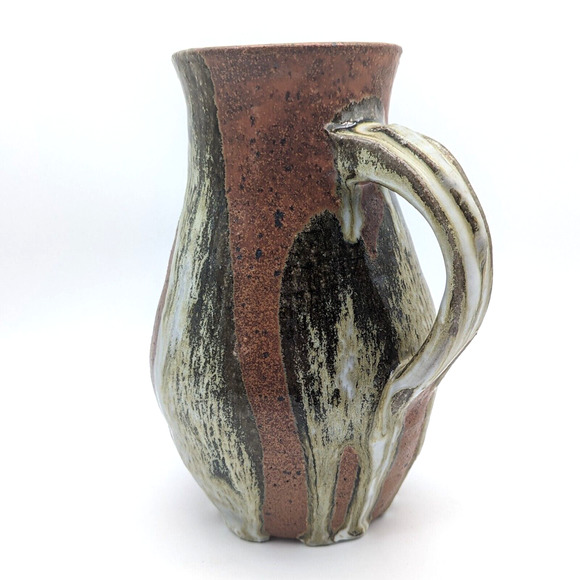 Mid Century Studio Pottery Pitcher with Heavy Glaze Signed JoJo - Picture 11 of 14